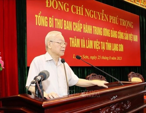 Tổng Bí thư: Là vùng đất "phên giậu", địa đầu của Tổ quốc, cần xây dựng quê hương Lạng Sơn ngày càng phát triển, giàu đẹp, văn minh