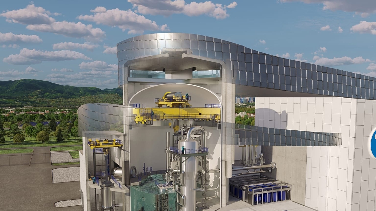 Trọng tâm mới là các lò phản ứng hạt nhân quy mô nhỏ (SMR) công nghệ được kỳ vọng vừa đảm bảo nguồn điện ổn định, vừa hỗ trợ quá trình khử carbon cho các ngành công nghiệp nặng Ảnh AP